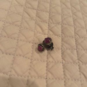 Ruby and Diamond studs overs silver